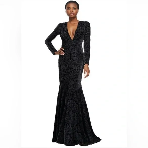 Tadashi Shoji Dresses Nwot Tadashi Shoji Black Velvet Burnout